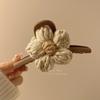 Clip de Flor Tejido de Lana de Doble Cara Horquilla para el Cabello para Mujer Placa para la Parte Posterior de la Cabeza Pinza de Tiburón de Alto Nivel Otoño e Invierno Horquilla