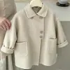 Abrigo de lana para niños, ropa de abrigo infantil, ropa de invierno, nuevo estilo 2026, gabardina gruesa de longitud media, abrigo de lana para niños, moderno