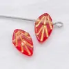 Cuentas de Vidrio Checo con Detalles Dorados, Cuentas de Vidrio con Diseño de Hoja, Pulsera y Collar Hechos a Mano para DIY, Cuentas Sueltas, Accesorios para Joyería