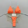 2026 Bikini Europeu e Americano Transfronteiriço Aliexpress Nova Cor Sólida Sexy com Amarração nas Costas Roupa de Banho de Duas Peças Atacado do Fabricante