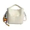 Bolsa Saco Texturizada da Moda Feminina 2026 Nova Simples Retrô Crossbody Popular Casual para o Dia a Dia Cor Sólida Bolsa de Ombro