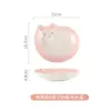 Tazón de cerámica de gato doodle lindo de dibujos animados, tazón para fideos instantáneos, tazón para ensaladas, tazón para mano, plato, color bajo vidriado, vajilla para niños, venta al por mayor