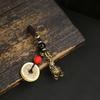 Llavero con colgante de coche Xiangyun Hulu de cobre y latón para hombre y mujer, con forma de moneda de la fortuna, estilo vintage de los cinco emperadores.