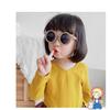 Novos Óculos de Sol Macaron Dinamarquês Matte Óculos de Sol Infantis Trendy Round Frame Vintage Óculos Mocha