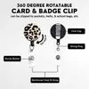 Lanyard Impreso de Poliéster con Estampado de Leopardo y Parche de ABS con Epoxi, Portatarjeta de Identificación de Extracción Fácil, Funda para Tarjeta, Set de Lanyard con Clip de Perro