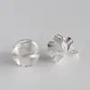 Pendientes Geométricos Asimétricos Estilo Coreano Flor Hoja Escarchada Nicho Elegante Exquisitos Versátiles Lujo Accesible Pendientes de Gama Alta