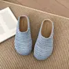 Novidade Verão 2026 Chinelos de Palha Tecida para Mulheres, Sapatos de Pescador Planos Casuais Respiráveis, Meio-Chinelos da Moda com Solado Macio para Mulheres