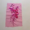 Tecido de Malha Bordado com Lantejoulas Veludo Flor Estéreo Diamante Brilhante Aplique Roupas de Performance de Palco Acessórios Decorativos L90