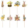 Nueva Decoración de Pascua Inserto para Pastel Conejo Fiesta de Vacaciones de Pascua Decoración de Pastel Enchufe