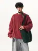 Suéter Retro de Punto Trenzado Texturizado con Cuello Redondo para Hombre, Otoño e Invierno, Holgado Casual Estilo Perezoso, Suéter de Punto para Pareja