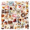 50 Adesivos Criativos Retro Graffiti de Café Decorativos para Geladeira Skate Capacete Copo de Água Adesivos à Prova d'Água Não Repetidos