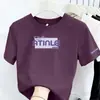 Camiseta Única Versátil de Hombro Recto y Manga Corta para Mujer, Nuevo Estilo Verano 2026, Corte Holgado, Adelgazante, Top Casual de Cuello Redondo
