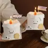 Decoração de Bolo Feliz Dia das Bruxas Vela Chama Ornamento Olhos Contas Doces Forma de Ceifador Fantasma Inserção para Biscoito