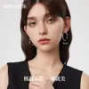 Pendientes de Aro Lisos de Plata de Ley S925 para Mujer, Gama Alta, Sencillos y Elegantes, Hacen que el Rostro Parezca Más Pequeño, Adecuados para Rostros Redondos, Accesorios Estilo Vacaciones