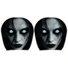 Capas de travesseiro de carro com tema de Halloween, estampadas com emojis engraçados personalizados, capas de travesseiro elásticas estampadas, podem ser feitas de acordo com seus próprios designs
