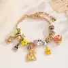 Pulsera de Cuentas con Agujero Grande DIY con Colgantes de Castillo de Cuento de Hadas, Caballo de Troya y Estrella, Pulsera de Cadena de Serpiente Ajustable para Mujer al por Mayor