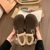 Zapatos de Algodón Gruesos de Invierno con Forro de Felpa para Mujer, para Exteriores, Nuevo Estilo 2026, sin Cordones, para Persona Perezosa, Cálidos, Mocasines de Felpa