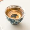 Taza de té de loto verde de plata dorada del fabricante Taza maestra de alta gama Taza individual Juego de té chino Kung Fu Taza de té Taza de té Caja de regalo