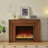 Chimenea Decorativa de Gabinete con Acabado Estilo Francés 1.2m Chimenea Eléctrica de Calefacción con Llama Simulada Retro Estilo Americano 1.5m Hecho a Medida