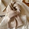Corea del Sur Ernie Bufanda Pequeña de Color Sólido Suave Blanca de Lana Tejida Bufanda Corta para Mujer Otoño e Invierno Cálida Estilo Simple para Enamorados