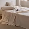 Sábana de cama simple de algodón puro cepillado engrosado de los años 50, pieza única para otoño e invierno, funda de edredón 100% algodón en color liso con un tacto de alta gama, juego de sábanas ajustables de tres piezas