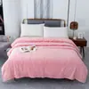 Manta Nueva de Tafetán Color Sólido con Forro de Coral para Siesta en la Oficina Manta Cálida para Cubrir Manta para Dormitorio de Estudiantes Manta para Aire Acondicionado