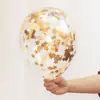 Atacado Balão de Alumínio Metalizado com Lantejoulas 12 Polegadas 2.8g Enchido Balão Transparente com Lantejoulas Popular Decoração para Pedido de Casamento Festa de Aniversário