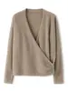 Suéter de Punto de Cachemira a Rayas y Bloques de Color con Cuello en V para Mujer, Otoño/Invierno, Elegante y con Estilo, Suéter Básico