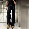 Pantalones Casuales de Caída Otoñales para Hombre Moda Retro Japonesa Color Sólido Adelgazantes Alargadores de Piernas Micro Flare Trendy