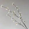 Rama Larga Flor de Frangipani Artificial de 3 Pétalos Arreglo Floral de Boda Decoración Flor Artificial Accesorios para Fotografía Fondo de Compromiso Material Floral