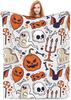 Manta de franela de Halloween con impresión digital, cómoda, suave y cálida, de doble cara, de forro polar, pequeña, para aire acondicionado, sofá