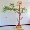 Árbol para gatos resistente al desgaste antiadherente para pelo tronco de madera maciza tronco de árbol muerto casa grande para gatos árbol rascador de celebridad de internet plataforma de salto para mascotas integrada