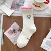 Calcetines de algodón lindos de gatito para mujer, primavera-verano, con dibujos animados, con lazo y encaje, calcetines de media pantorrilla, calcetines apilables