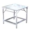 Mesa calefactora de acero inoxidable, mesa calefactora plegable, mesa de comedor, mesa cuadrada para el hogar, mesa plegable para vivienda de alquiler