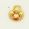 Cuentas de cubo de esmalte dorado y arena de larga duración, cuentas de circón, accesorios para collar y pulsera de bricolaje, accesorios colgantes con candado de longevidad