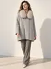 Casaco de Visão de Outono/Inverno 2025 Casaco de Lã Dupla Face para Mulheres Baixas Casaco Quente Casual Casaco 100% Lã Feminino