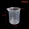 Herramienta para dispensar pegamento DIY Taza medidora de 100 ml Palo de helado Palo removedor Cuchara transparente Guantes Gotero de 3 ml Montaje