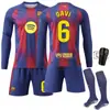 2526 Uniforme de Fútbol de Casa de Manga Larga del Barcelona No. 10 Camiseta Yamal No. 9 Lewandowski Set Nuevo de Invierno Otoño
