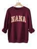 Suéter deportivo cálido acolchado con cuello redondo y manga larga, temperamento y personalidad europea y americana, estampado de flores y plantas nana, al por mayor para mujer