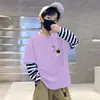 Camiseta de Algodón Puro de Manga Larga para Niños, Nueva Colección Primavera/Otoño 2026, para Bebés Niños, Camiseta Interior para Niños, Top con Estampado de Dibujos Animados