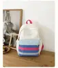 Mochila Nueva de Aspecto Elegante Estilo Chica de Dibujos Animados Estilo Japonés Ins Pequeña Fresca Empalme de Color Contrastante Mochila para Estudiante de Secundaria