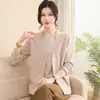 Elegante abrigo de otoño para madres, cárdigan fino de punto, conjunto versátil de dos piezas holgado para mujeres de 40 a 50 años, que reduce la edad