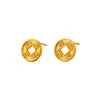 Aretes de Moneda de Cobre que Traen Fortuna para Mujer, Nuevo Estilo Chino Modelo 2026, Diseño de Accesorio DIY de Nicho, Aretes Versátiles Elegantes y Sencillos