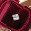 Anillo Vintage Estilo Buccellati Corte Italiano Trébol de Cuatro Hojas con Microincrustación Moda Francesa, Adecuado para el Uso Diario