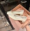 Zapatos de Ballet Planos, Zapatos Planos de Seda para Mujer, Uva de Gama Alta Mom Punta Redonda Boca Baja Lazo, Mostrando Pies Pequeños