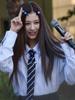 Corbata Sana Mismo Estilo Rayas Diagonales 2025 Moda Versión Coreana Estilo Universitario Lindo Accesorio de Bufanda Versátil para Mujer