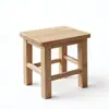 Taburete Cuadrado de Madera Maciza, Taburete de Madera con Ensambles de Caja y Espiga, Taburete Cuadrado para el Hogar, Taburete Bajo Escolar y de Comedor para Adultos, Silla de Comedor de Madera Maciza, Uso Comercial