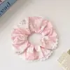 Anillo para el Cabello de Encaje Francés Collet Accesorios para el Cabello Estilo Mori Cuerda para el Cabello Hueca de Doble Capa Bolas Dulces Accesorios para el Cabello