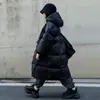 Jaqueta de Inverno com Penas para Crianças Coreanas Jaqueta de Penas Infantil Larga Acima do Joelho Longa para Meninas Bebê 90 Penas de Pato Branco Roupa de Inverno Tendência