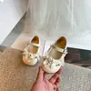 Zapatos de piel estilo coreano para niña, nuevo modelo otoño 2026, mocasines bajos estilo francés para niños, zapatos de princesa con lazo para bebé niña